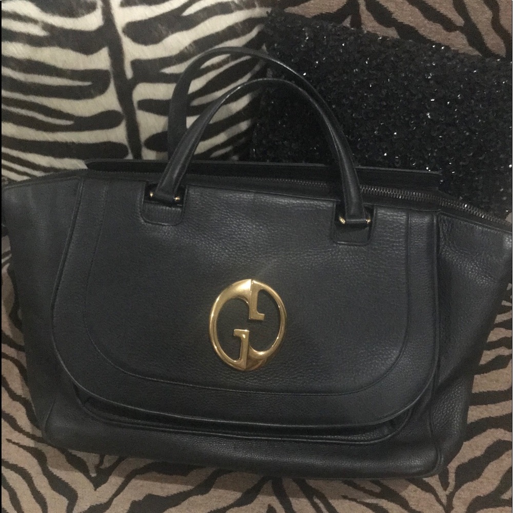 Authentic GUCCI Black Leather Office or Travel Bag